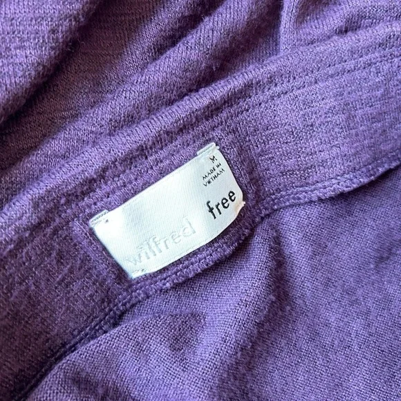 Aritzia Wilfred Free Savita Side Tie Ruched Skirt purple plum medium dress - Picture 3 of 6